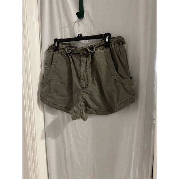 Pilcro Green Paper Bag Waist Shorts Sz L Anthropologie Wrap Around Pockets - Picture 1 of 7